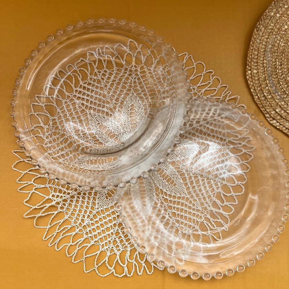 Vintage 1960’s Hobnail Handblown Plates